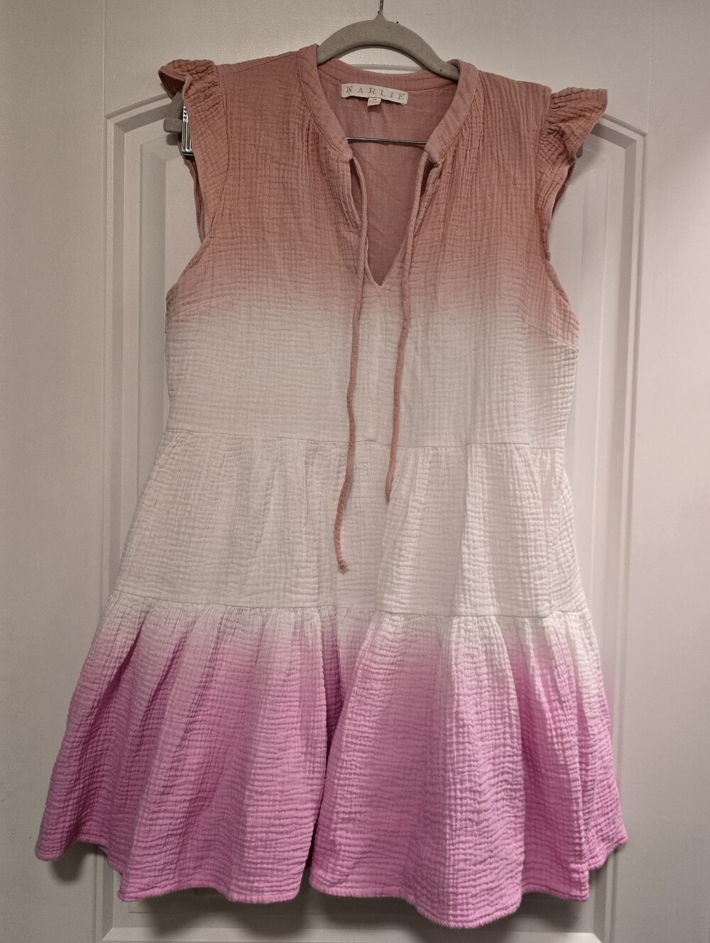 KARLIE Ombre Costal Cotton Gauze Shift Dress - Picture 2 of 6